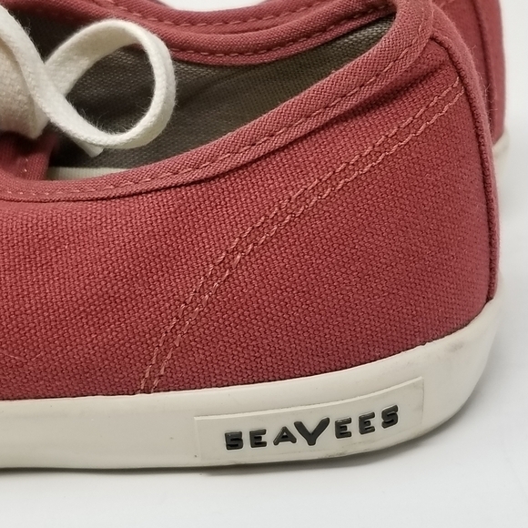 Seavees Monterey Sneakers Standard Red Ochre Lace Up Canvas Womens Size 10 Shoes - Picture 3 of 12
